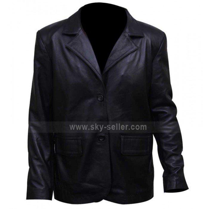 Dark Blue Eldon Perry (Kurt Russell) Biker Leather Jacket 
